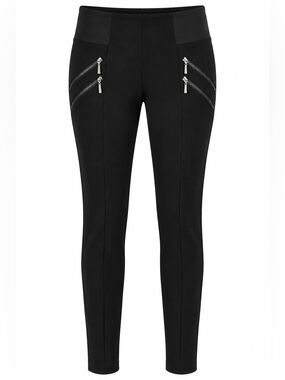 Guilty Couture Black Ponte Pants Zipper Detail Pull On Size M